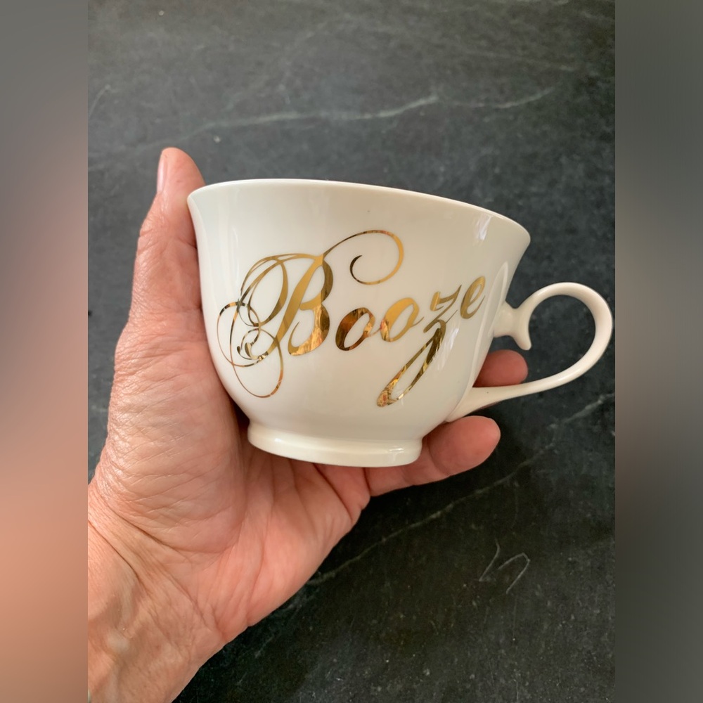 ABBOTT | Set of 3 | “Booze” Tea Cups and Saucers
